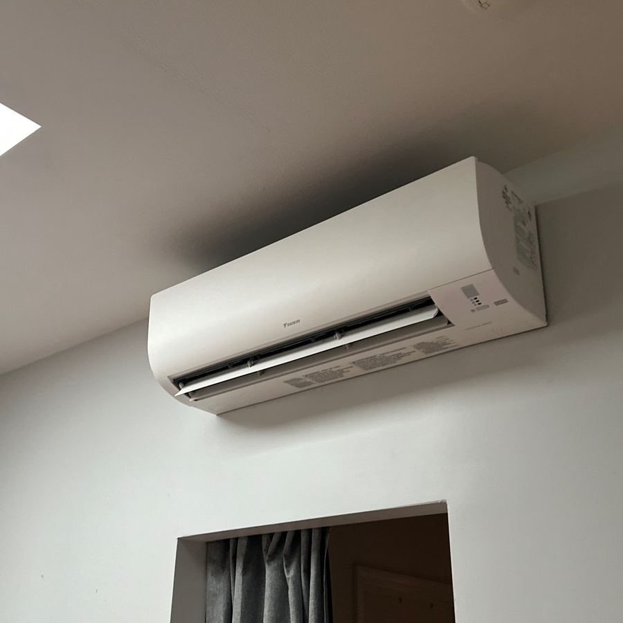 Ductless mini-split indoor unit installed by Aura HVAC