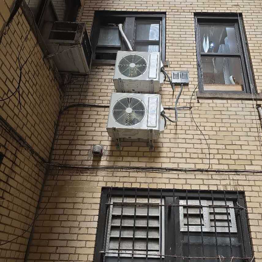 Heat pump outdoor condenser installed by Aura HVAC